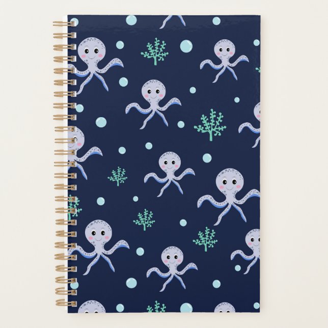 Cute Octopus Pattern Planner (Front)