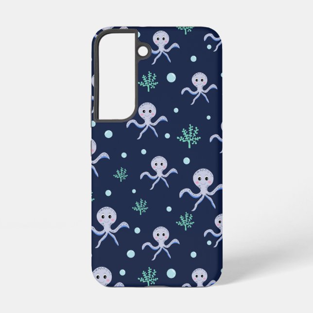Cute Octopus Pattern Samsung Galaxy S22 Case (Back)
