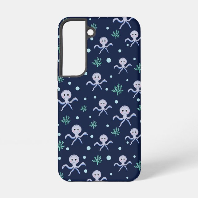 Cute Octopus Pattern Samsung Galaxy S22 Case (Back)