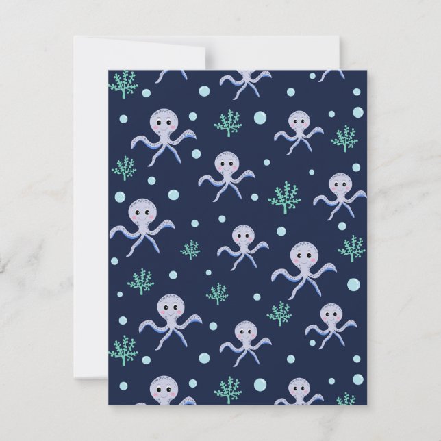 Cute Octopus Pattern Save The Date (Front)