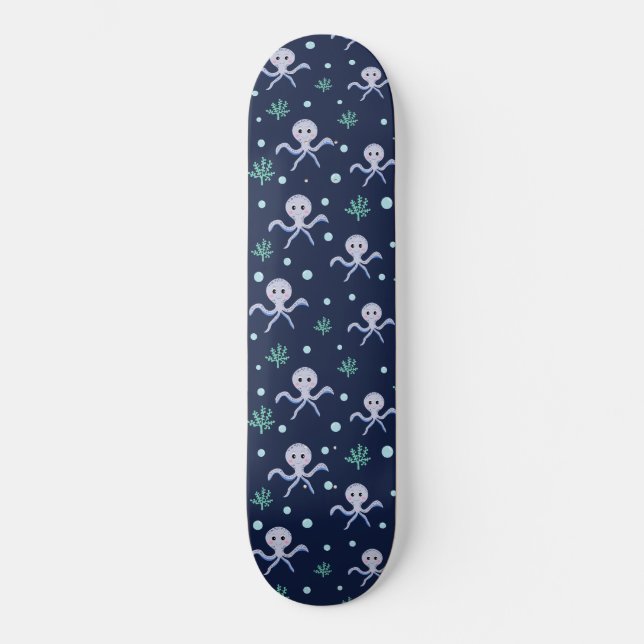 Cute Octopus Pattern Skateboard (Front)