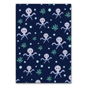 Cute Octopus Pattern Table Number