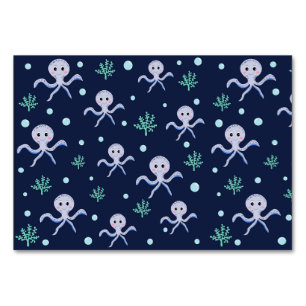 Cute Octopus Pattern Table Number