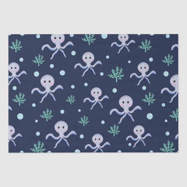 Cute Octopus Pattern Tissue Paper (Front)
