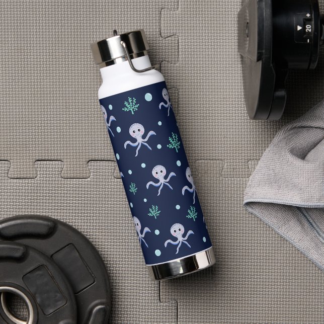 Cute Octopus Pattern Water Bottle (Gym)