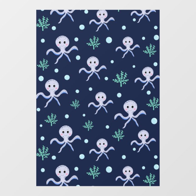 Cute Octopus Pattern Window Cling (Sheet)