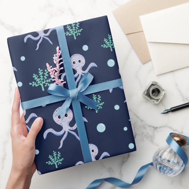 Cute Octopus Pattern Wrapping Paper (Gifting)
