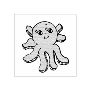 Cute Octopus Rubber Stamp