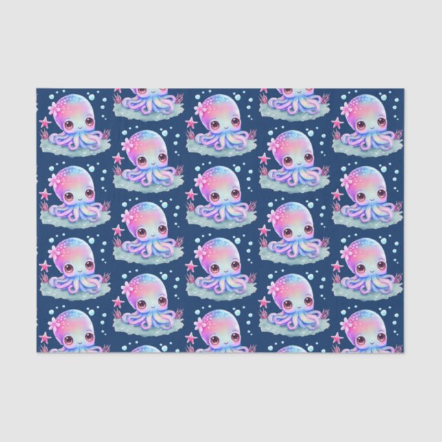 Cute Octopus Sea Creature Tissue Paper (Front)