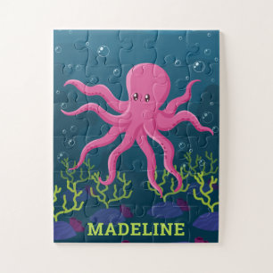 Cute Octopus Sea Ocean Personalised Kids  Jigsaw Puzzle