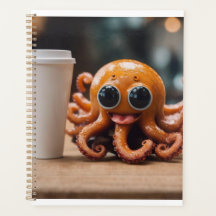 Cute Octopus with Cup of Coffee Planner