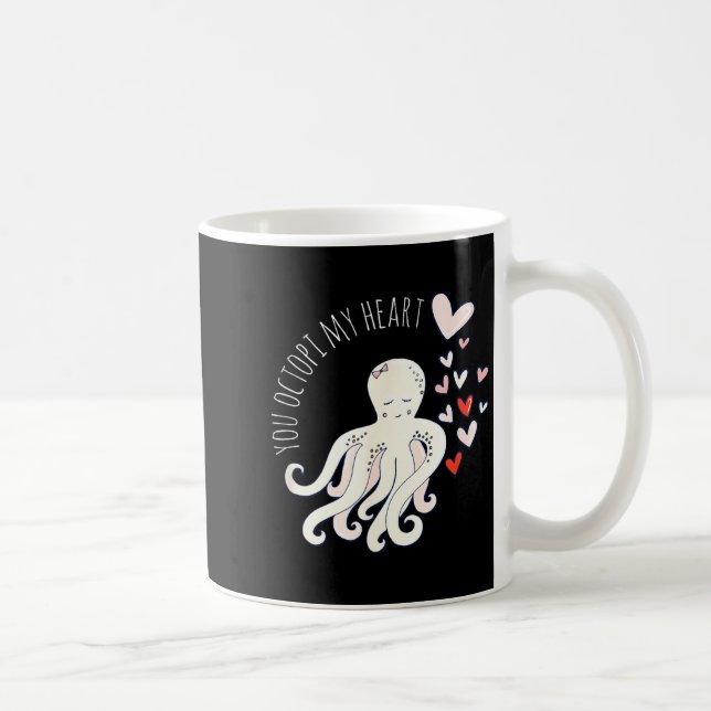 Cute Octopus, You Octo My Heart, Valentine  Coffee Mug (Right)