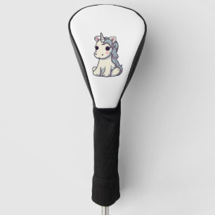Cute Offended Unicorn Comic Style Sticker  Golf Head Cover