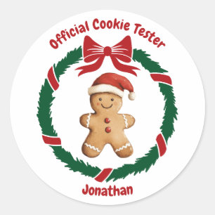 Cute Official Cookie Tester Christmas Classic Round Sticker