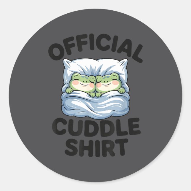 Cute Official Cuddle Frogs Cozy Classic Round Sticker (Front)