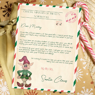 Cute official letter from santa northpole vintage invitation