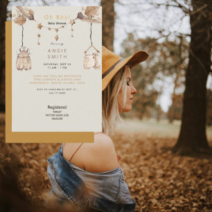 Cute Oh Boy Baby Clothes Shower Invitation