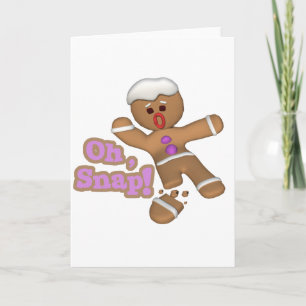 cute oh, snap gingerbread man cookie holiday card