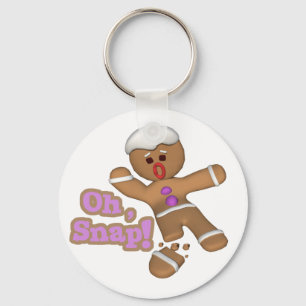 cute oh, snap gingerbread man cookie key ring
