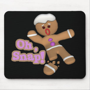 cute oh, snap gingerbread man cookie mouse mat