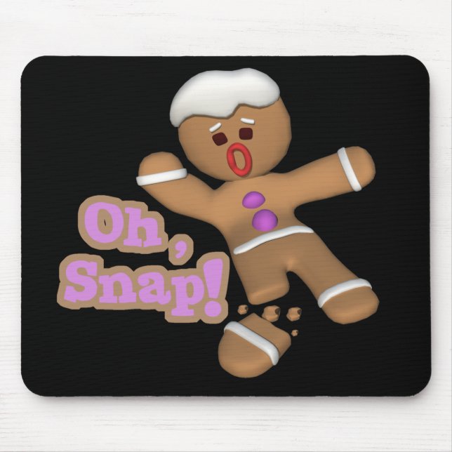 cute oh, snap gingerbread man cookie mouse mat (Front)
