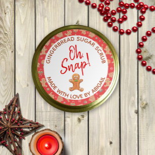 Cute Oh Snap Gingerbread Sugar Scrub Labels