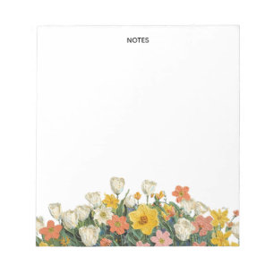 Cute Oil Impasto Floral Personalised Notepad