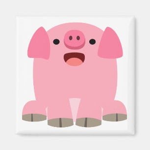 Cute Oinking Cartoon Pig Magnet