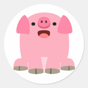Cute Oinking Cartoon Pig Sticker
