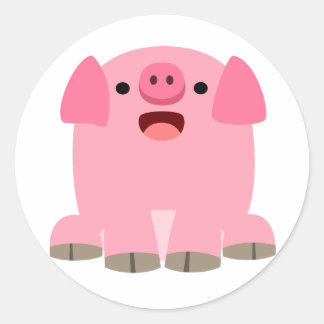 Cute Oinking Cartoon Pig Sticker