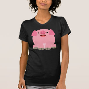 Cute Oinking Cartoon Pig Women T-Shirt