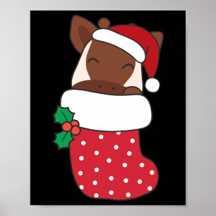 Cute Okapis In Christmas Stockings For Christmas Poster