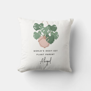Cute Okay Plant Parent Personalised Cushion