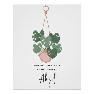 Cute Okay Plant Parent Personalised Poster