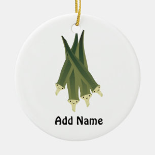 Cute Okra Ceramic Tree Decoration