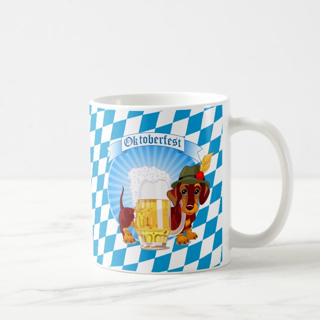 Cute Oktoberfest Beer Hound Coffee Mug (Right)