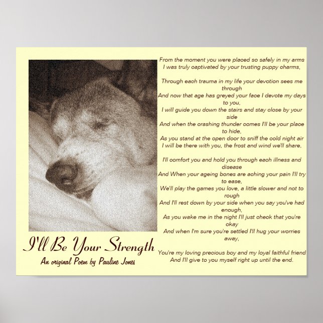 cute old akita dog add your own photo poem poster (Front)