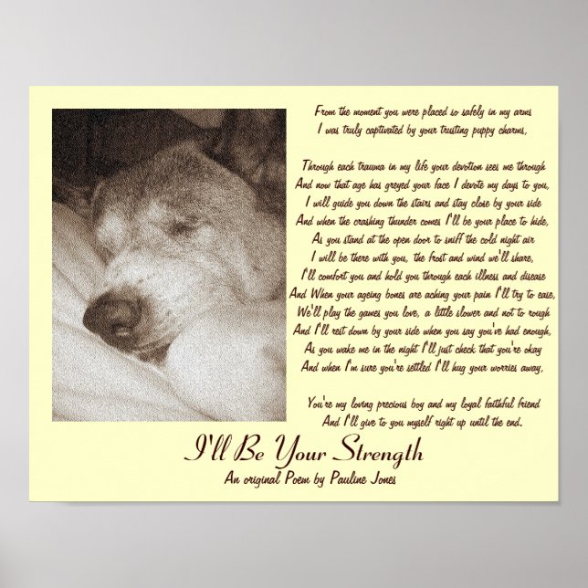 cute old akita dog add your own photo poem poster (Front)