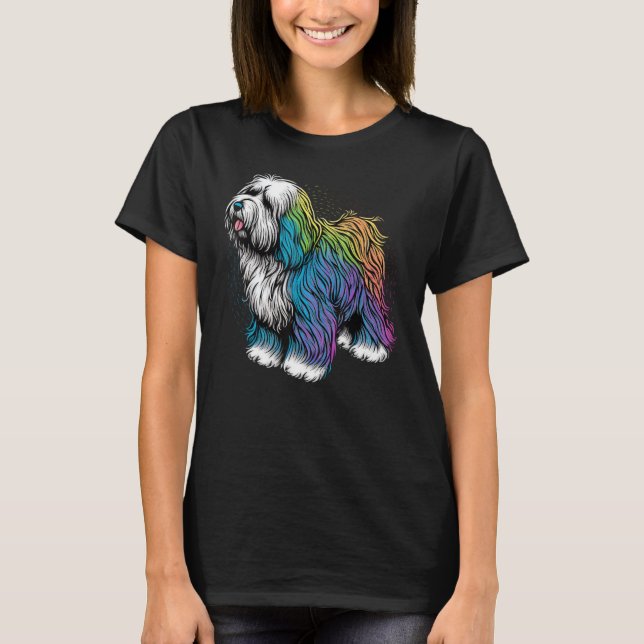 Cute Old English Sheepdog Dog on Bobtail  1 T-Shirt (Front)