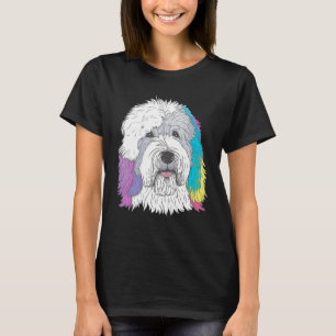 Cute Old English Sheepdog Dog on Bobtail  2 T-Shirt