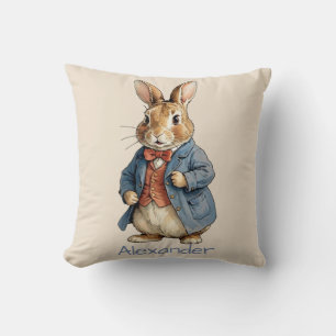 Cute Old Fashion Bunny Personalise Cushion