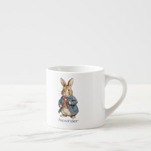 Cute Old Fashion Bunny Personalise Espresso Cup