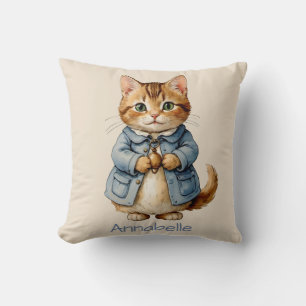 Cute Old Fashion Kitty Personalise Cushion