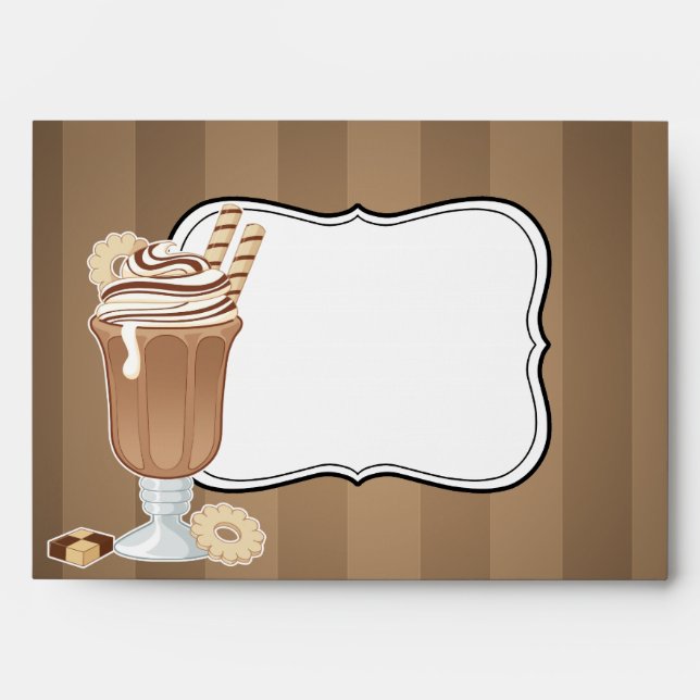 Cute old fashioned chocolate milkshake design envelope (Front)