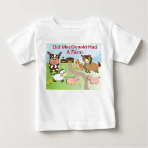 Cute Old MacDonald Had A Farm Theme Baby T-Shirt