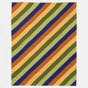 Cute Olive Sage Navy Stripes Large Fleece Blanket