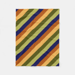 Cute Olive Sage Navy Stripes Small Fleece Blanket