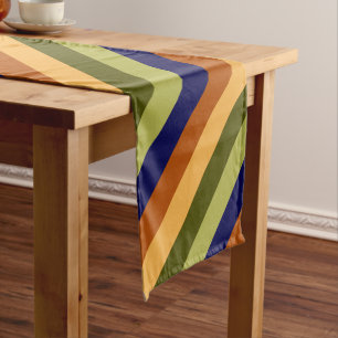 Cute Olive Sage Navy Stripes Small Table Runner