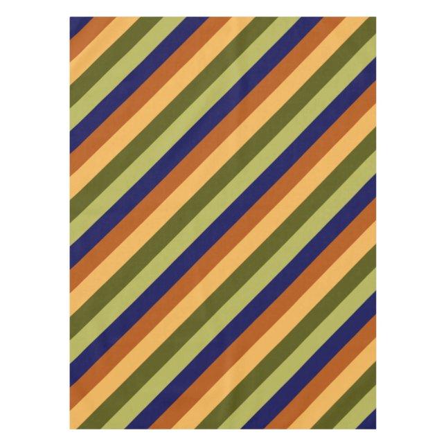 Cute Olive Sage Navy Stripes Small Tablecloth (Front)