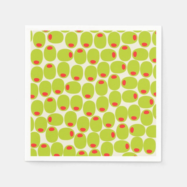 Cute Olives Paper Napkins (Front)